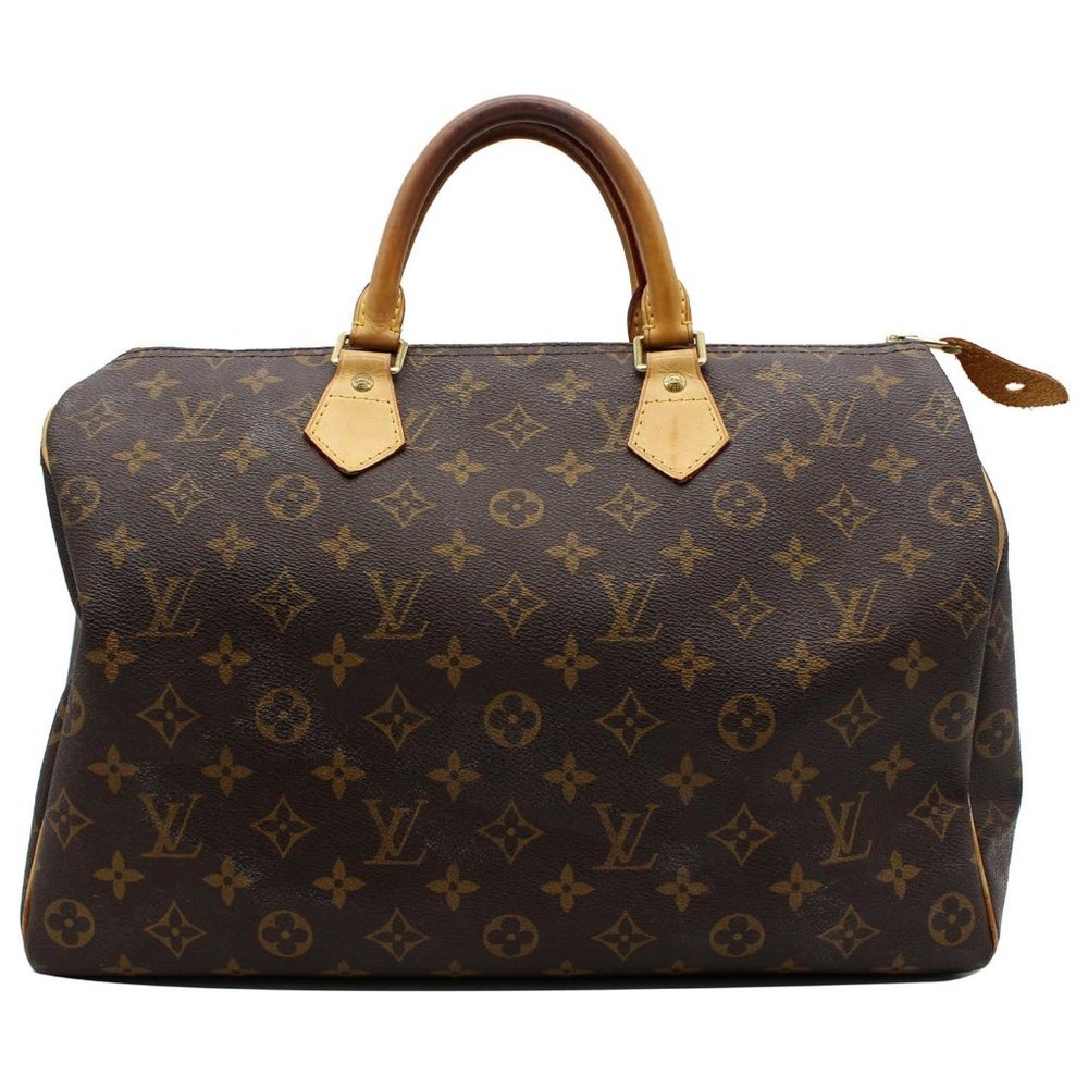LOUIS VUITTON  Speedy 35 Monogram Canvas Satchel Bag Brown - Picture 3 of 12